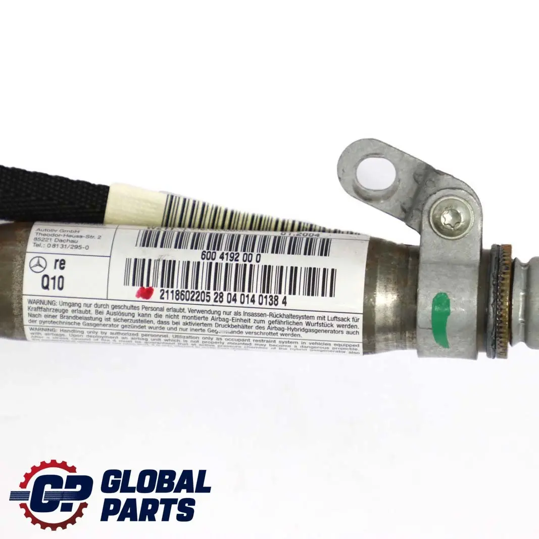Mercedes W211 Airbag per la testa a tendina destra aterale - SKU A2118602205 - Numero di parte A2118602205
