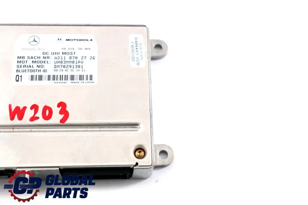 Mercedes C E W203 W211 Bluetooth Unidad de Control Módulo ECU - SKU A2118702726 - Número de pieza A2118702726