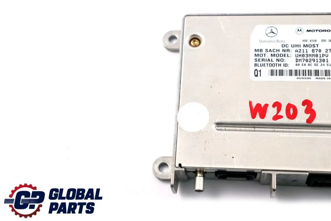 Mercedes C E W203 W211 Bluetooth Unidad de Control Módulo ECU - SKU A2118702726 - Número de pieza A2118702726