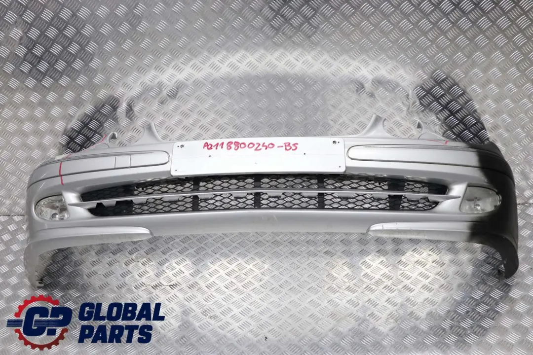 Mercedes E Class W211 Front Bumper Trim Panel Brilliant Silver Metallic - 744 - SKU A2118800240-BS - Part number A2118800240