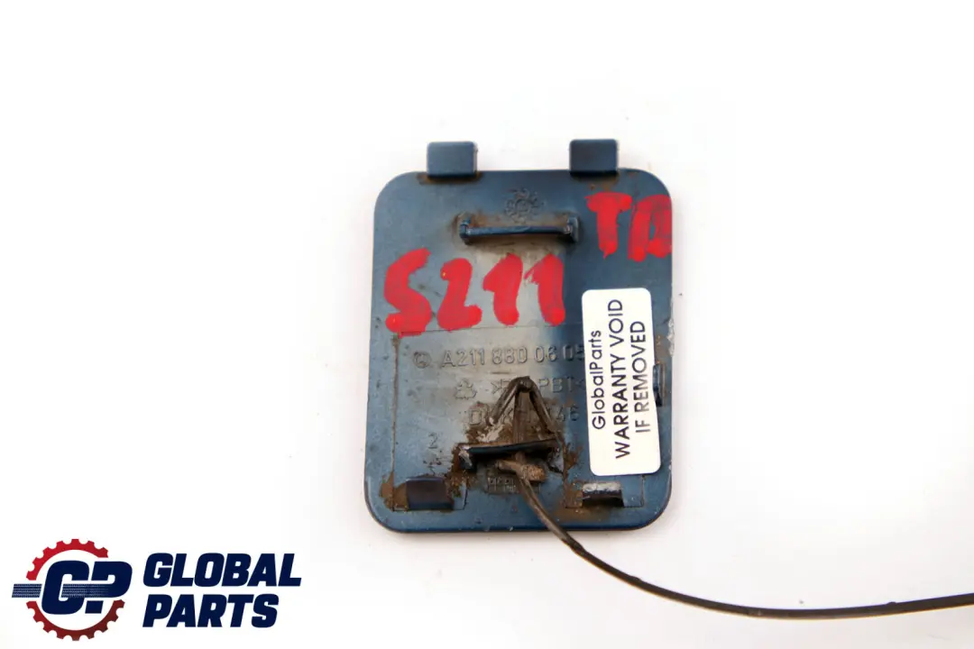 Bumper Row Hook Cover Cap Tanzanite Blue to Mercedes E-Class S211 Rear with Part number A2118800605 Mercedes E-Class S211 Rear Bumper Row Hook Cover Cap Tanzanite Blue - SKU A2118800605-TB - Part number A2118800605
