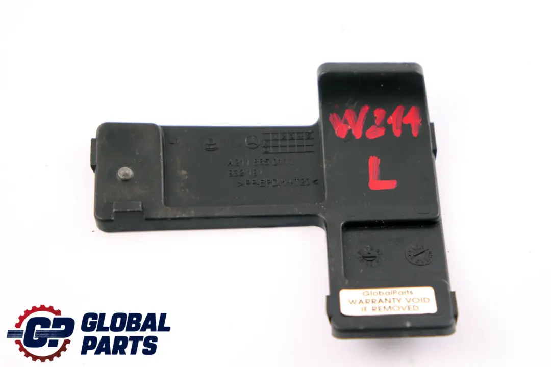 Left Plate License Cover Front Bumper to Mercedes E-Class S211 W211 with Part number A2118850111 Mercedes E-Class S211 W211 Left Plate License Cover Front Bumper - SKU A2118850111 - Part number A2118850111