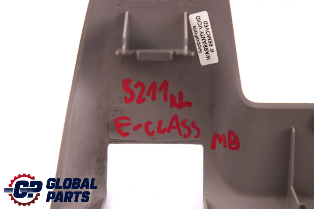 Left N/S Seat Cover Support Trim Grey to Mercedes E-Class S211 Rear with Part number A2119221330 Mercedes E-Class S211 Rear Left N/S Seat Cover Support Trim Grey - SKU A2119221330 - Part number A2119221330