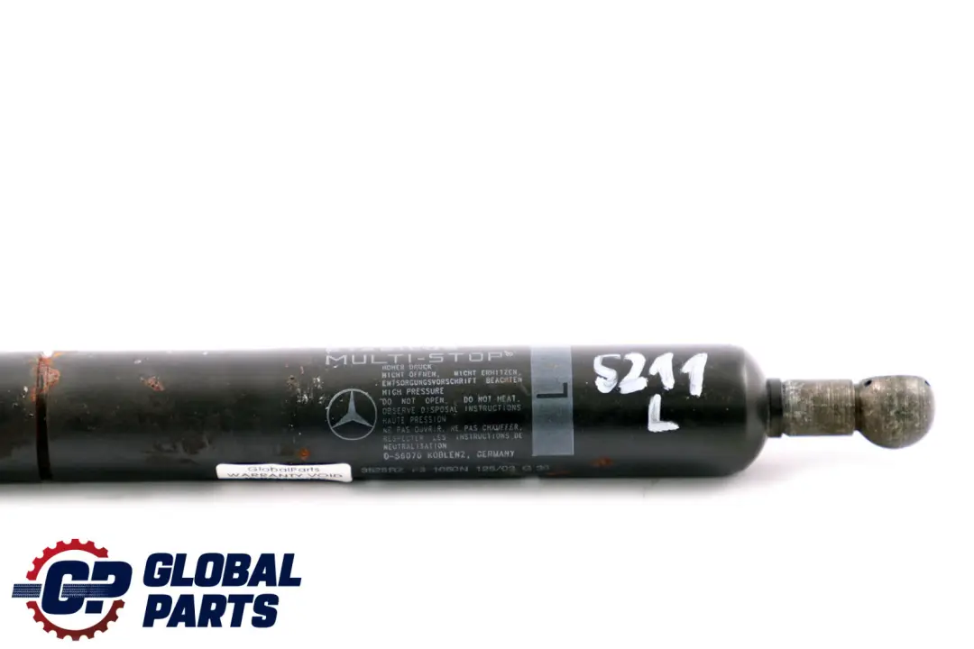 Left Gas Pressure Strut Tailgate Boot Trunk A2119800164 to Mercedes E-Class S211 with Part number A2119801964 Mercedes E-Class S211 Left Gas Pressure Strut Tailgate Boot Trunk A2119800164 - SKU A2119801964 - Part number A2119801964