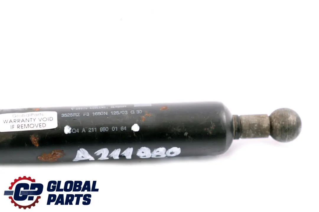 Left Gas Pressure Strut Tailgate Boot Trunk A2119800164 to Mercedes E-Class S211 with Part number A2119801964 Mercedes E-Class S211 Left Gas Pressure Strut Tailgate Boot Trunk A2119800164 - SKU A2119801964 - Part number A2119801964