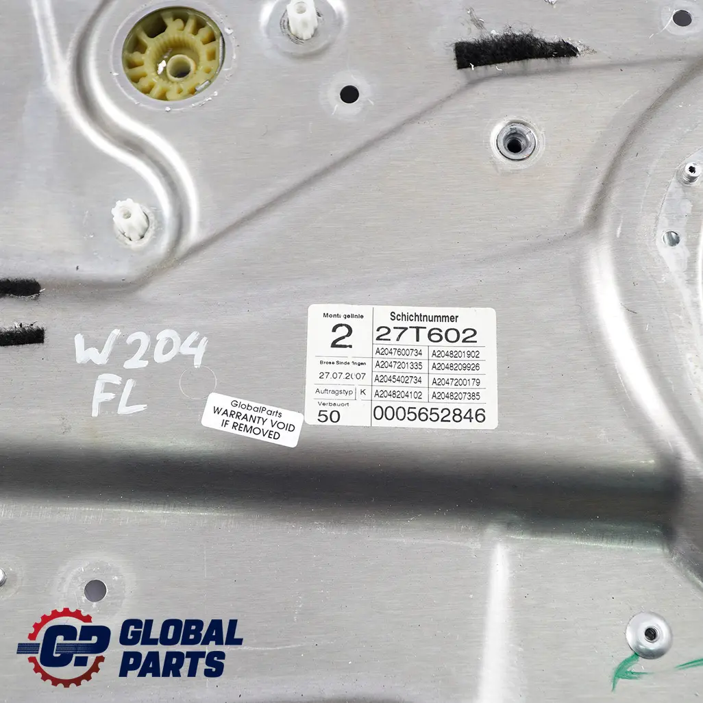 Frente Izquierda Ventana Regulador Elevador Motor Panel para Mercedes W204 W212 con número de pieza A2127201579 Mercedes W204 W212 Frente Izquierda Ventana Regulador Elevador Motor Panel - SKU A2127201579 - Número de pieza A2127201579