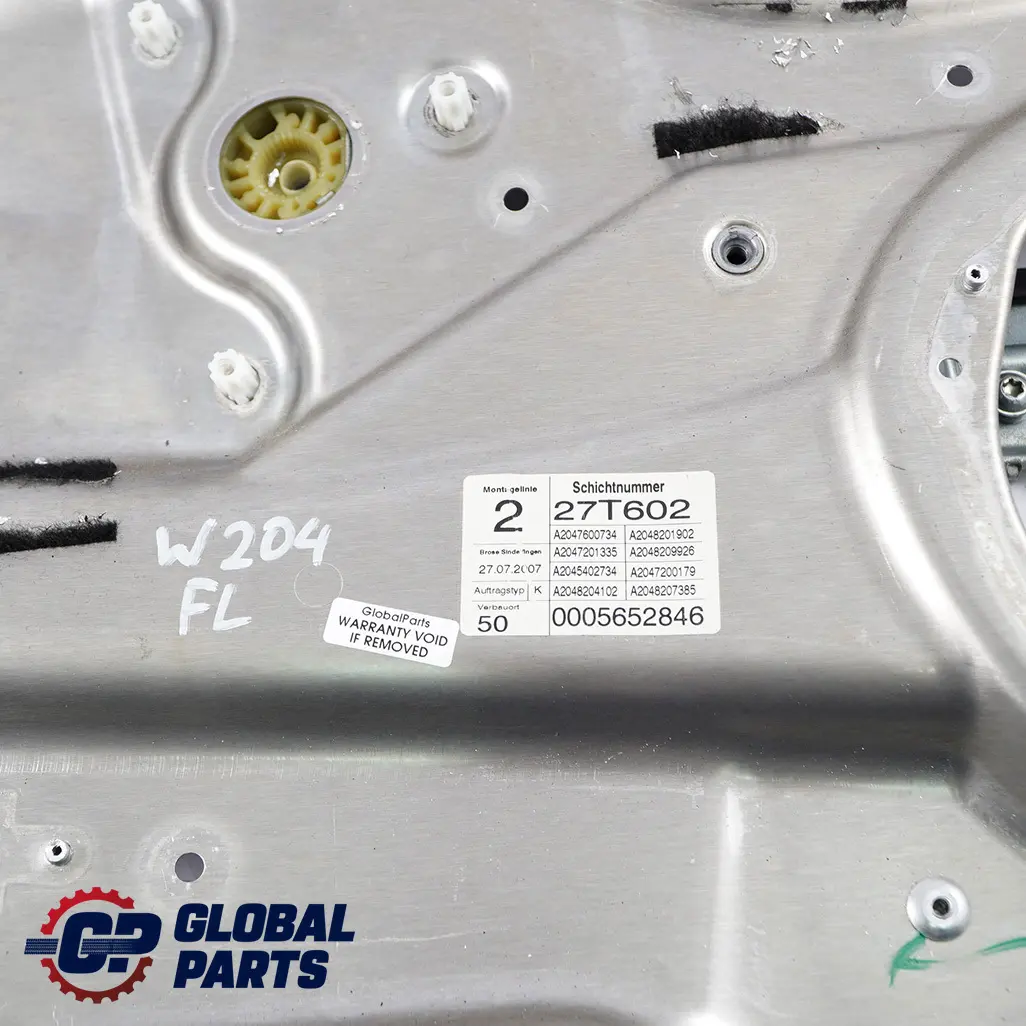 Mercedes W204 W212 Frente Izquierda Ventana Regulador Elevador Motor Panel - SKU A2127201579 - Número de pieza A2127201579