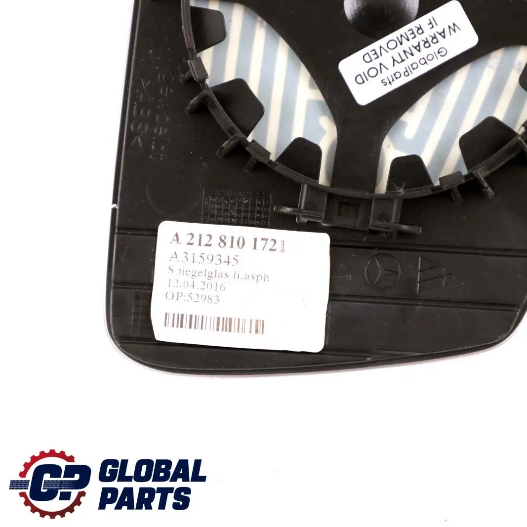 Mercedes W204 W207 W212 W221 Sinistra Vetro Specchio Porta Ala - SKU A2128101721 - Numero di parte A2128101721