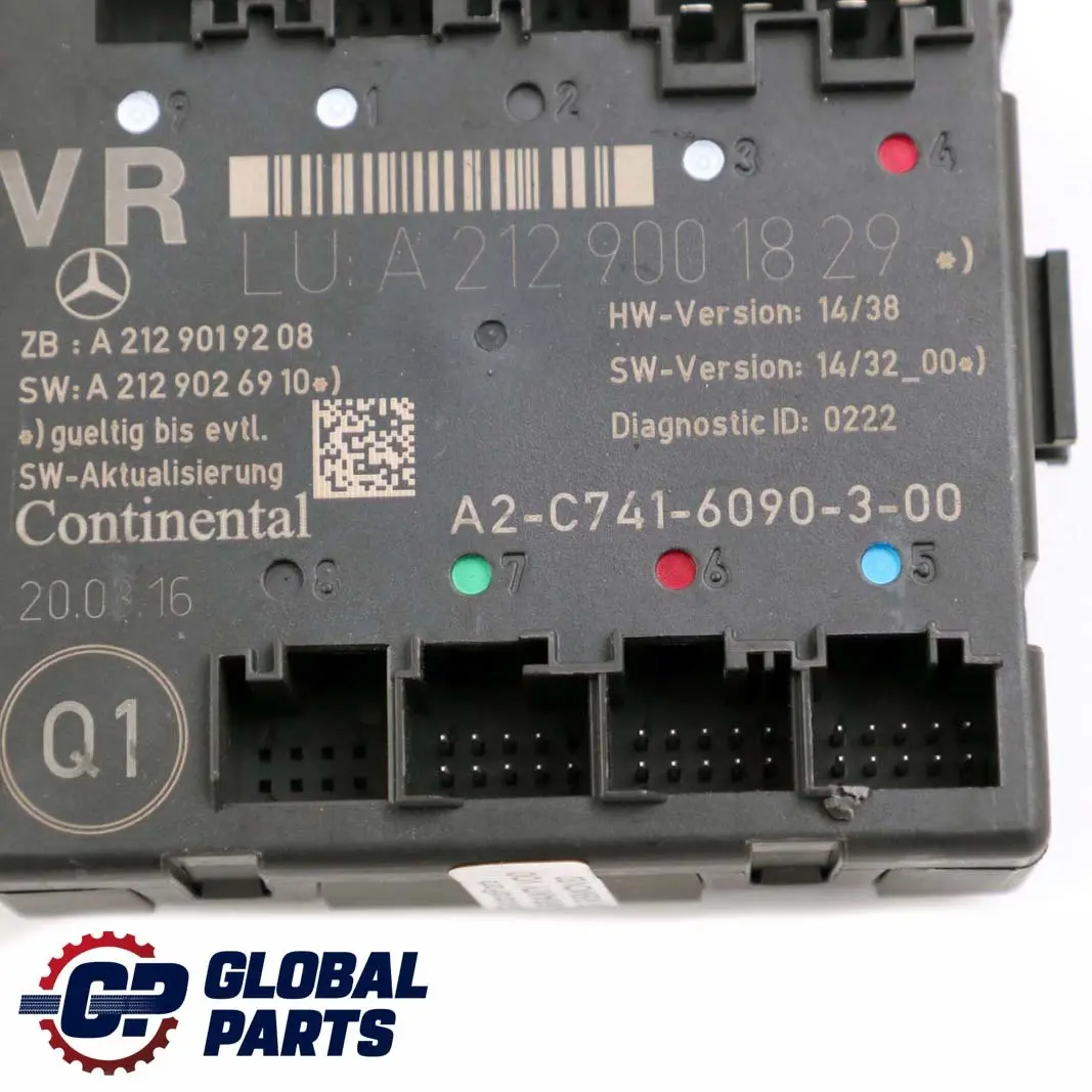 Mercedes C207 W212 Porte avant droite Module de l'unité de contrôle - SKU A2129001829 - Numéro de pièce A2129001829
