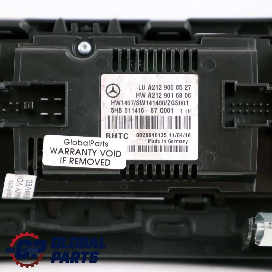 W207 W212 Interruptor Automático Aire Acondicionado Panel de Control para Mercedes con número de pieza A2129006527 Mercedes W207 W212 Interruptor Automático Aire Acondicionado Panel de Control - SKU A2129006527 - Número de pieza A2129006527