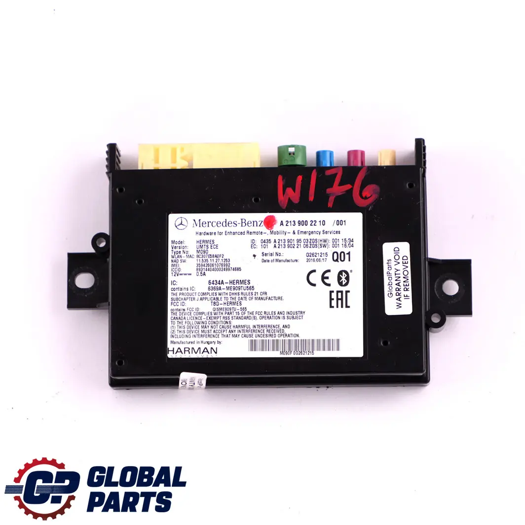  Mercedes-Benz W176 W205 W207 W213 Bluetooth Steuergerät Modul ECU - SKU A2139002210 - Teilenummer A2139002210