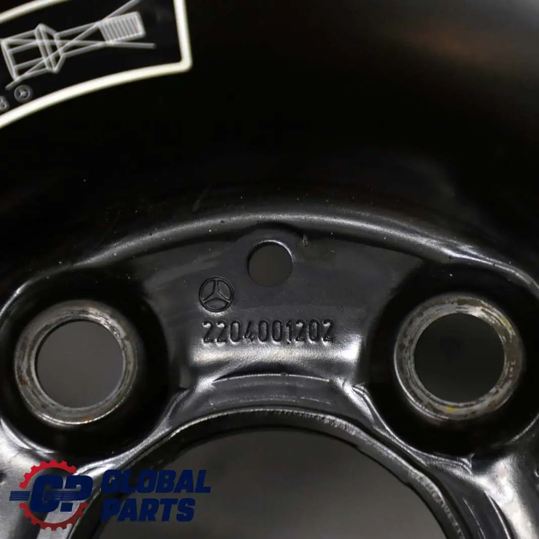  Mercedes-Benz W220 Schwarz Notrad Felge Reserverad 16" 7,5J ET:46 - SKU A2204001202-1 - Teilenummer A2204001202