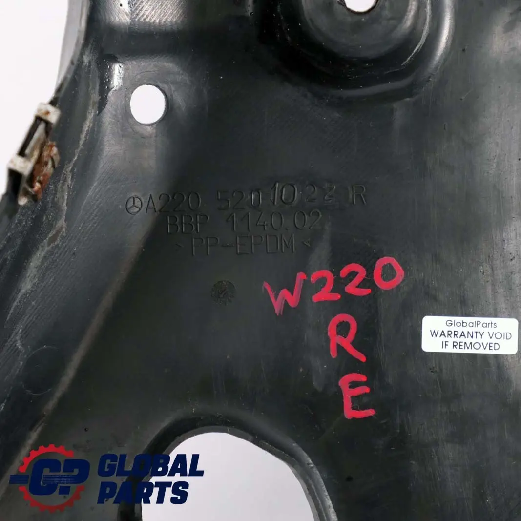 MERCEDES-BENZ CLASSE S W220 Droite Bouclier Revetement Moteur pour à propos du numéro de pièce A2205201022 MERCEDES-BENZ CLASSE S W220 Droite Bouclier Revetement Moteur - SKU A2205201022 - Numéro de pièce A2205201022