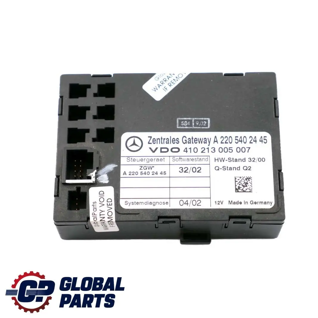  Mercedes-Benz S-Class W220 Central Gateway Control Unit Module ECU - SKU A2205402445 - Part number A2205402445