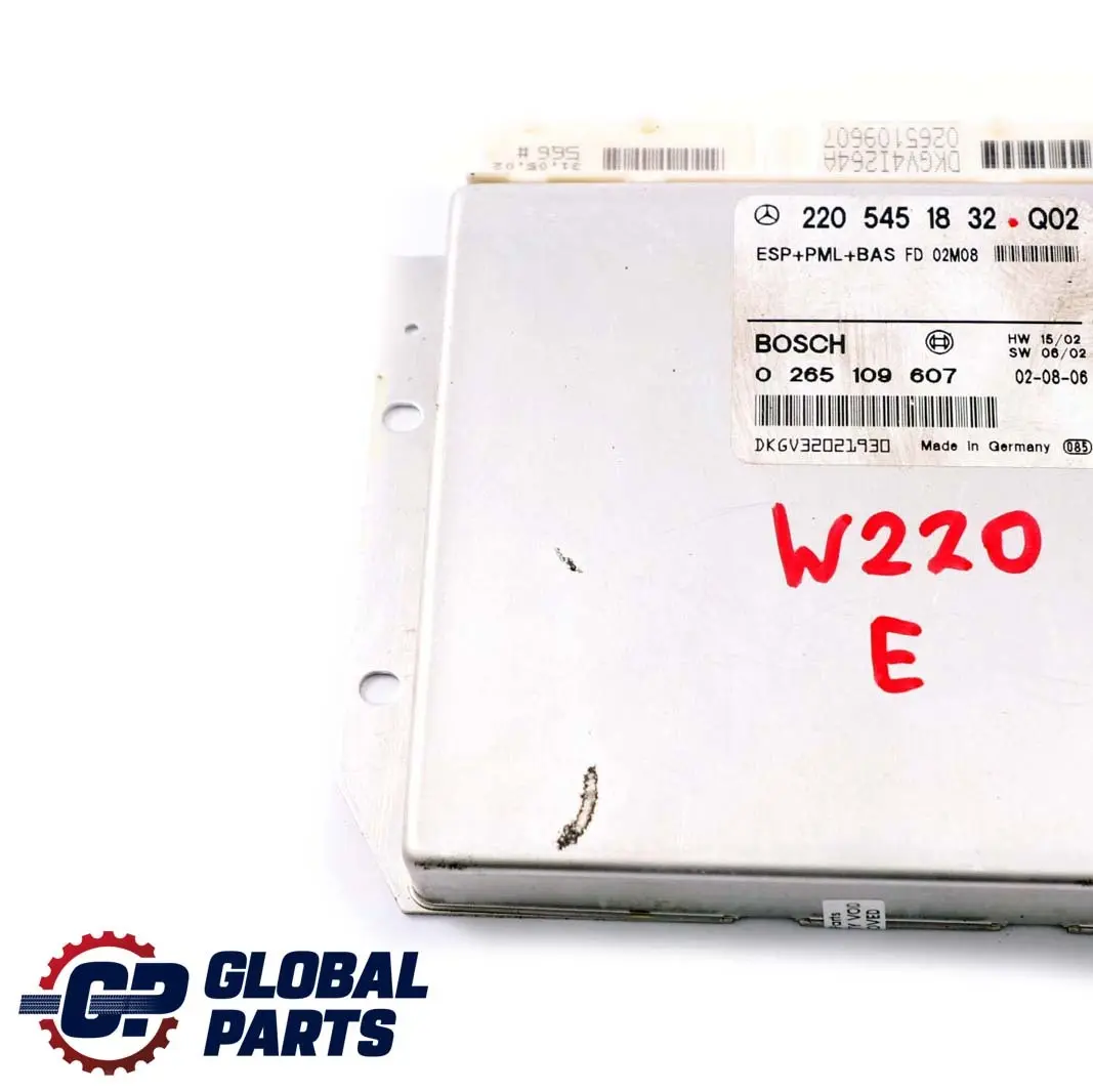 ESP Moduł sterownik ECU do Mercedes CL S C215 W220 o numerze A2205451832 Mercedes CL S C215 W220 ESP Moduł sterownik ECU - SKU A2205451832 - Numer Części A2205451832