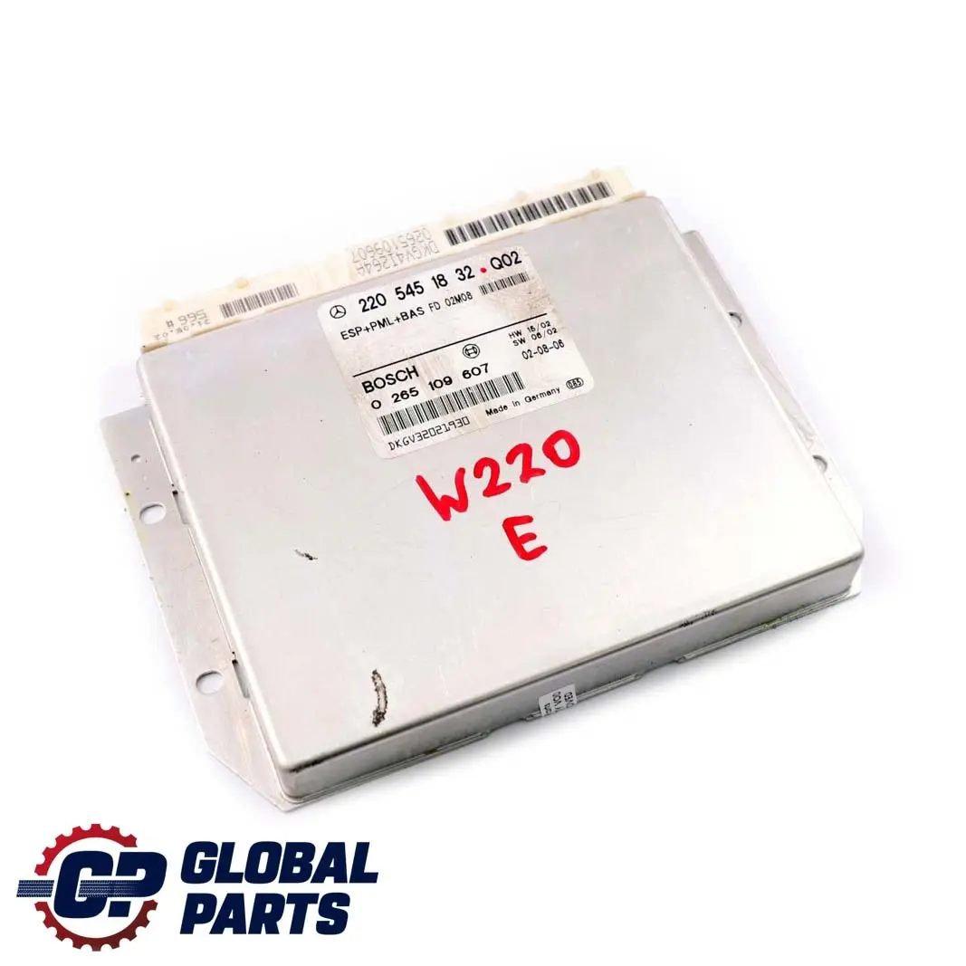 Mercedes-Benz CL S C215 W220 ESP PML BAS Control Unit Module ECU to with Part number A2205451832 Mercedes-Benz CL S C215 W220 ESP PML BAS Control Unit Module ECU - SKU A2205451832 - Part number A2205451832