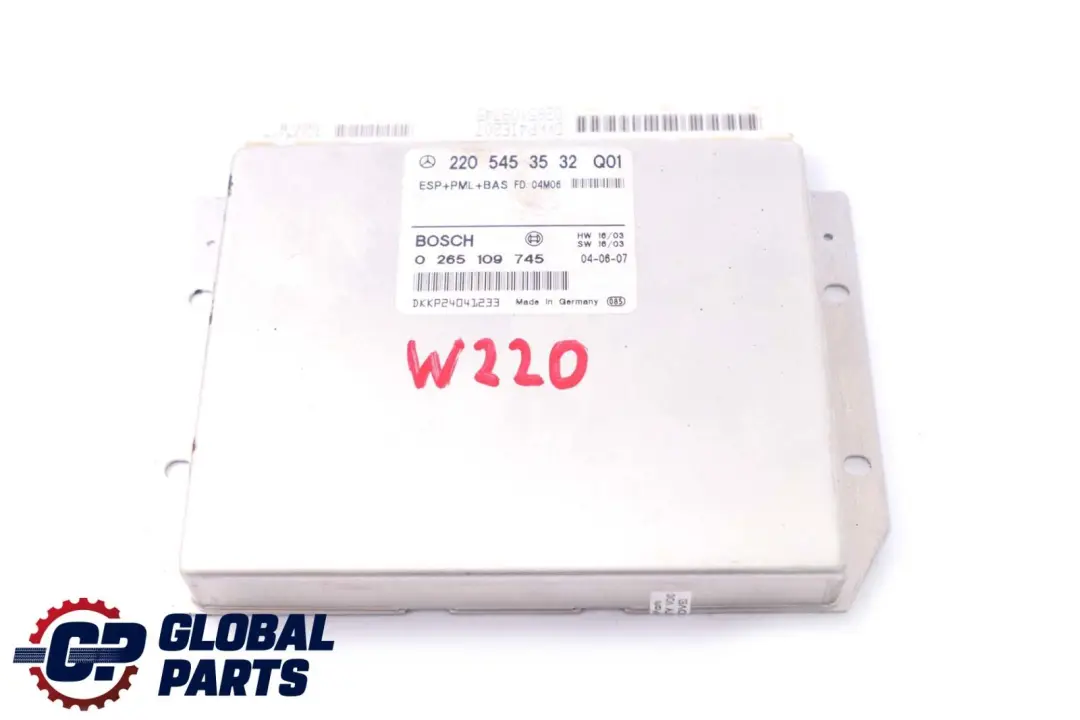 Klasse C215 W220 ESP PML BAS Steuergerät ECU Modul für Mercedes CL S mit Teilenummer A2205453532 Mercedes CL S Klasse C215 W220 ESP PML BAS Steuergerät ECU Modul - SKU A2205453532 - Teilenummer A2205453532