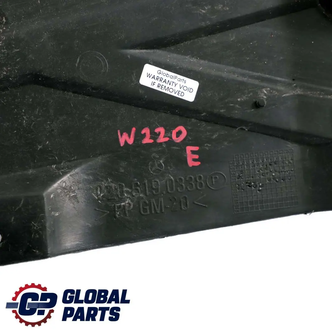 Mercedes-Benz S W220 Left N/S Underbody Cover Below Rear End Floor to with Part number A2206190338 Mercedes-Benz S W220 Left N/S Underbody Cover Below Rear End Floor - SKU A2206190338 - Part number A2206190338