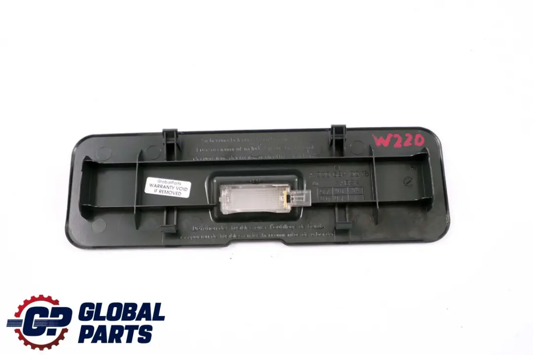 Mercedes-Benz S-Class W220 Front Kick Panel Interior Light Cover to with Part number A2206840018 Mercedes-Benz S-Class W220 Front Kick Panel Interior Light Cover - SKU A2206840018 - Part number A2206840018