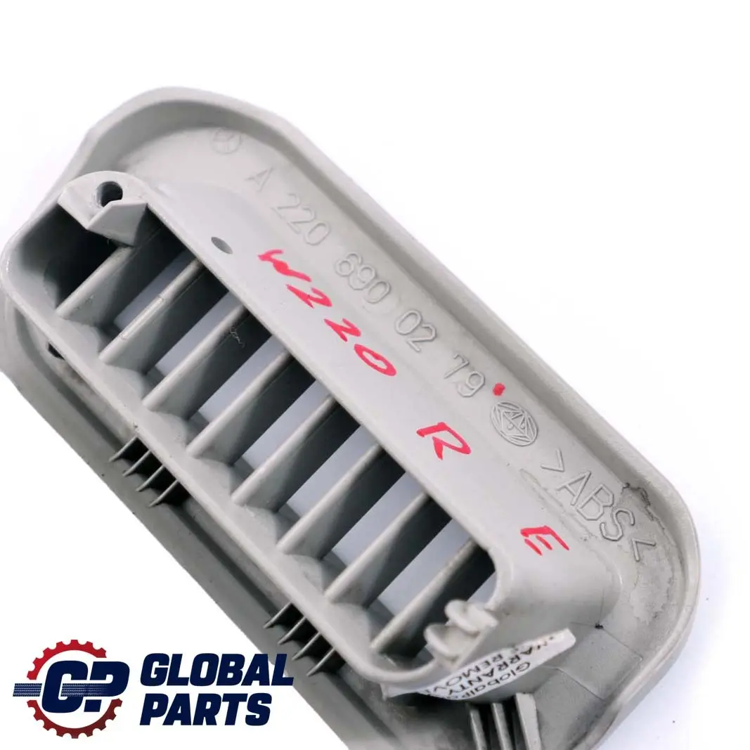 Mercedes-Benz S W220 Front Right Pillar Post Air Vent Duct O/S Grey to with Part number A2206900279 Mercedes-Benz S W220 Front Right Pillar Post Air Vent Duct O/S Grey - SKU A2206900279 - Part number A2206900279
