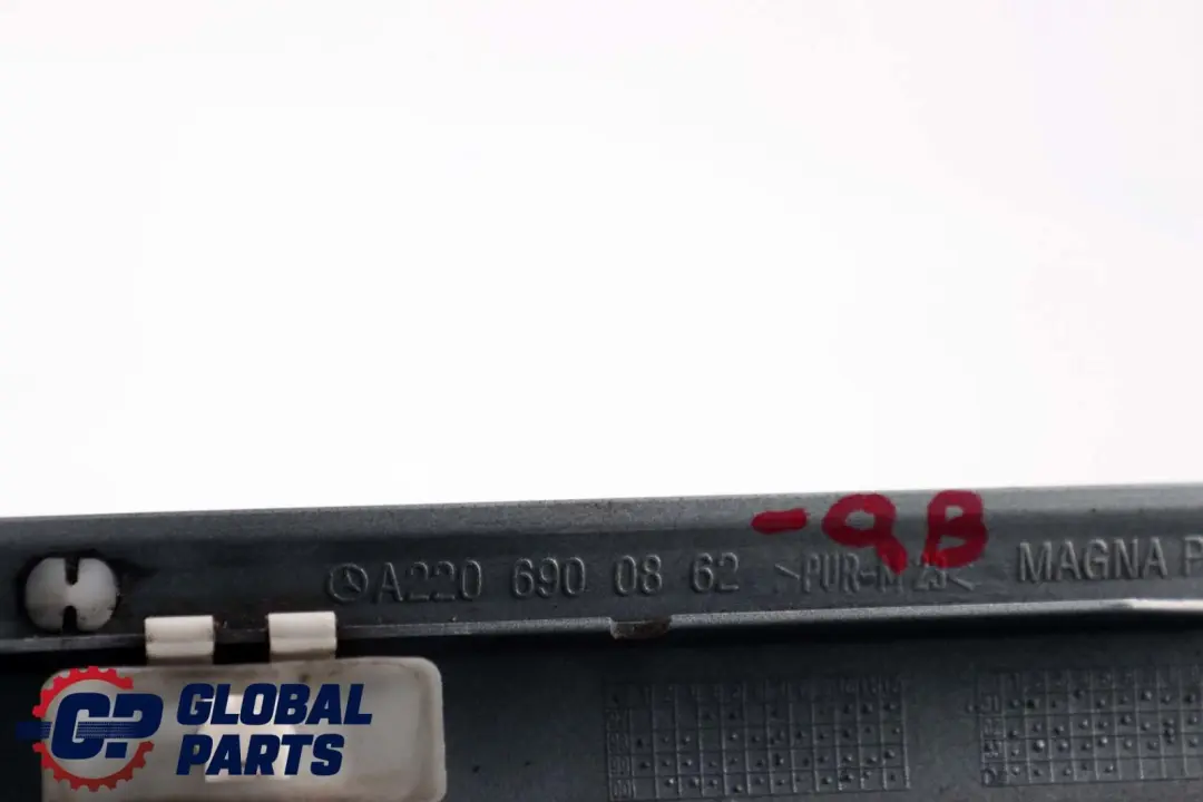 Right O/S Door Trim Molding Strip Chalcedonblau Blue to Mercedes S-Class W220 Rear with Part number A2206900862 Mercedes S-Class W220 Rear Right O/S Door Trim Molding Strip Chalcedonblau Blue - SKU A2206900862-QB - Part number A2206900862