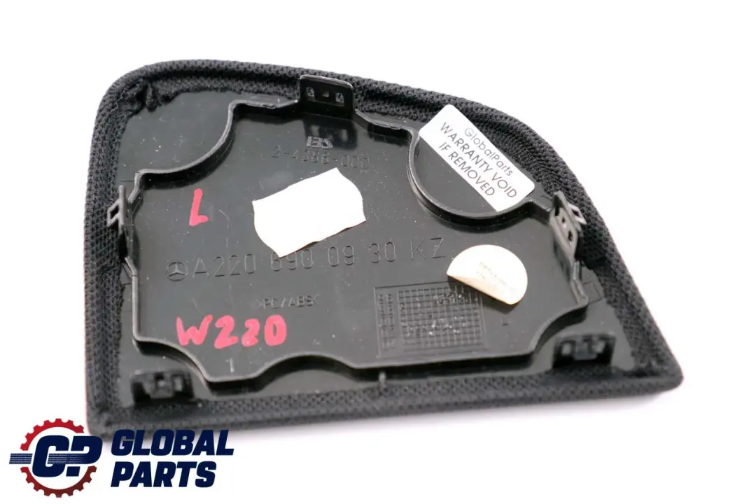 S-Klasse W220 Lautsprecherabdeckung Verkleidung Links für Mercedes mit Teilenummer A2206900930 Mercedes S-Klasse W220 Lautsprecherabdeckung Verkleidung Links - SKU A2206900930 - Teilenummer A2206900930