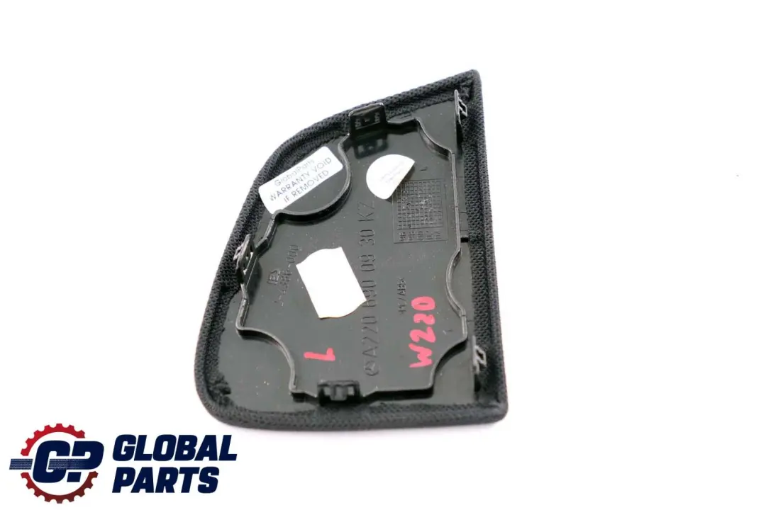 S-Klasse W220 Lautsprecherabdeckung Verkleidung Links für Mercedes mit Teilenummer A2206900930 Mercedes S-Klasse W220 Lautsprecherabdeckung Verkleidung Links - SKU A2206900930 - Teilenummer A2206900930