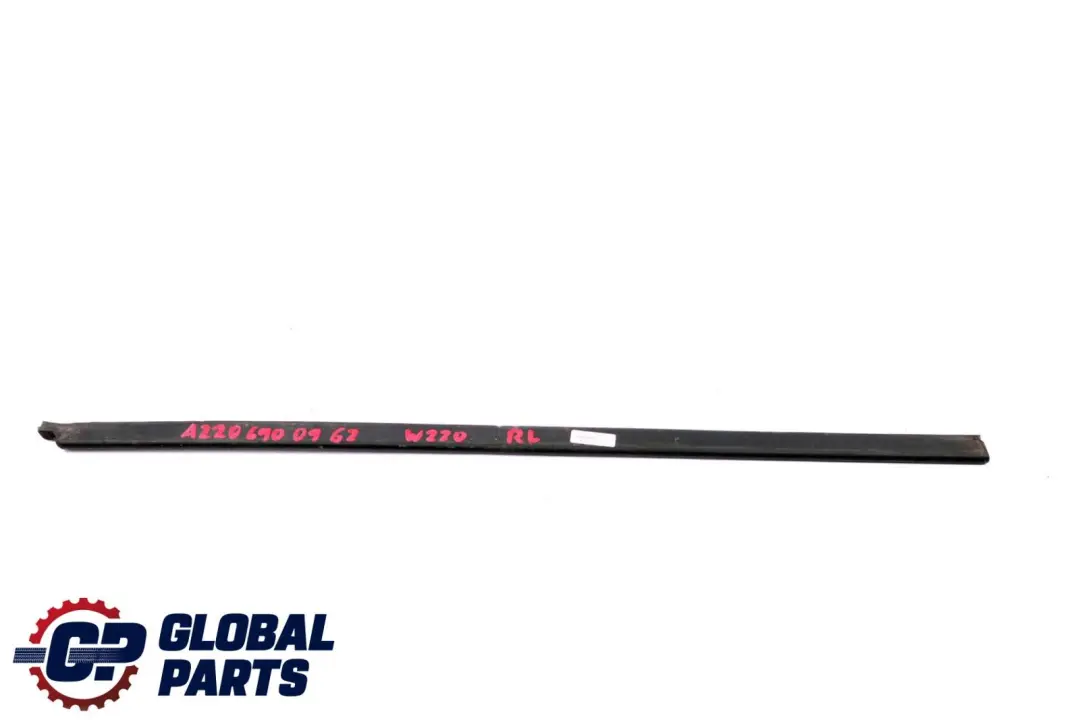 Left Door N/S Trim Strip Bottom Seal to Mercedes S-Class W220 Rear with Part number A2206900962 Mercedes S-Class W220 Rear Left Door N/S Trim Strip Bottom Seal - SKU A2206900962 - Part number A2206900962