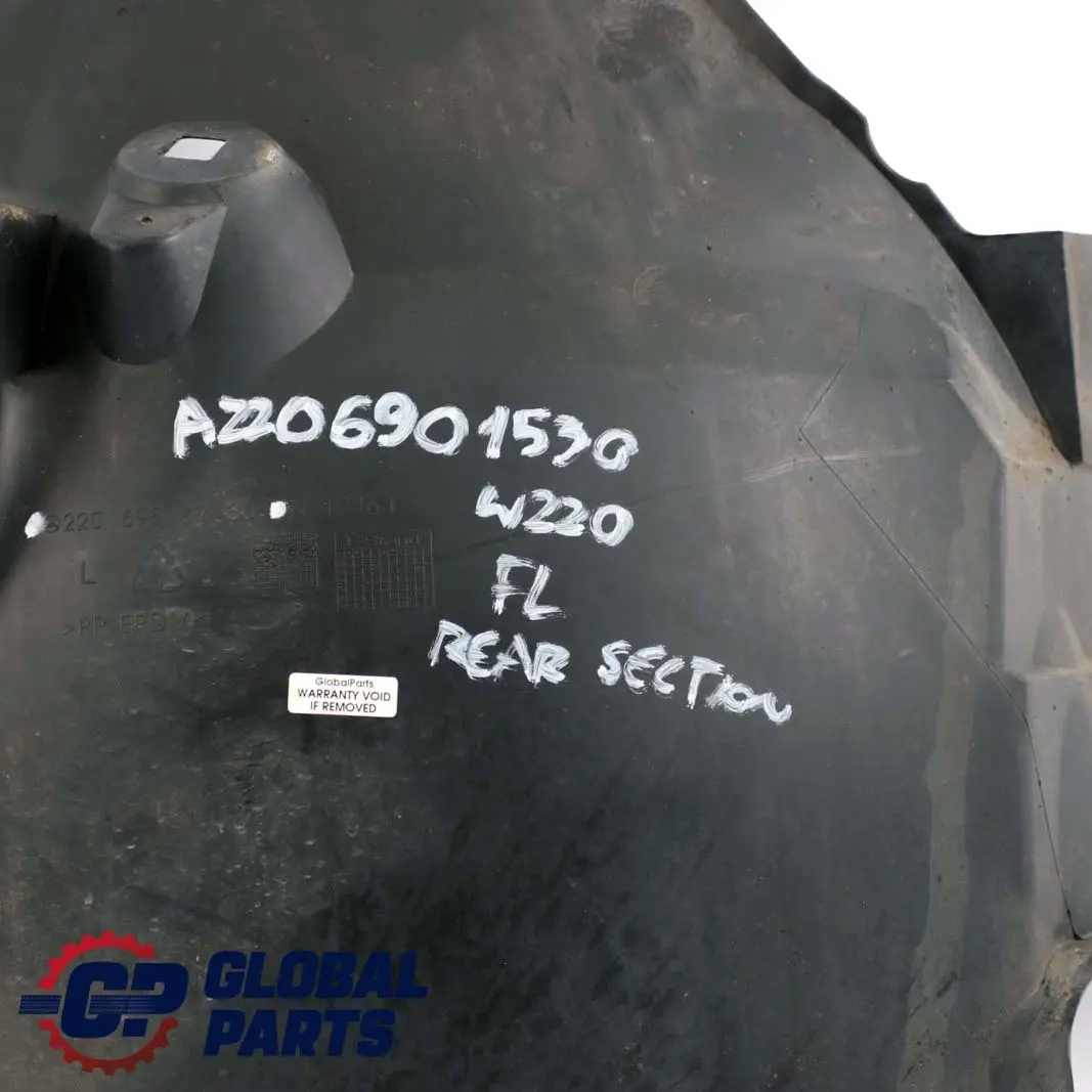 Mercedes-Benz S Class W220 Rear Section Front Left N/S Wheel Arch Trim Cover to with Part number A2206901530 Mercedes-Benz S Class W220 Rear Section Front Left N/S Wheel Arch Trim Cover - SKU A2206901530 - Part number A2206901530