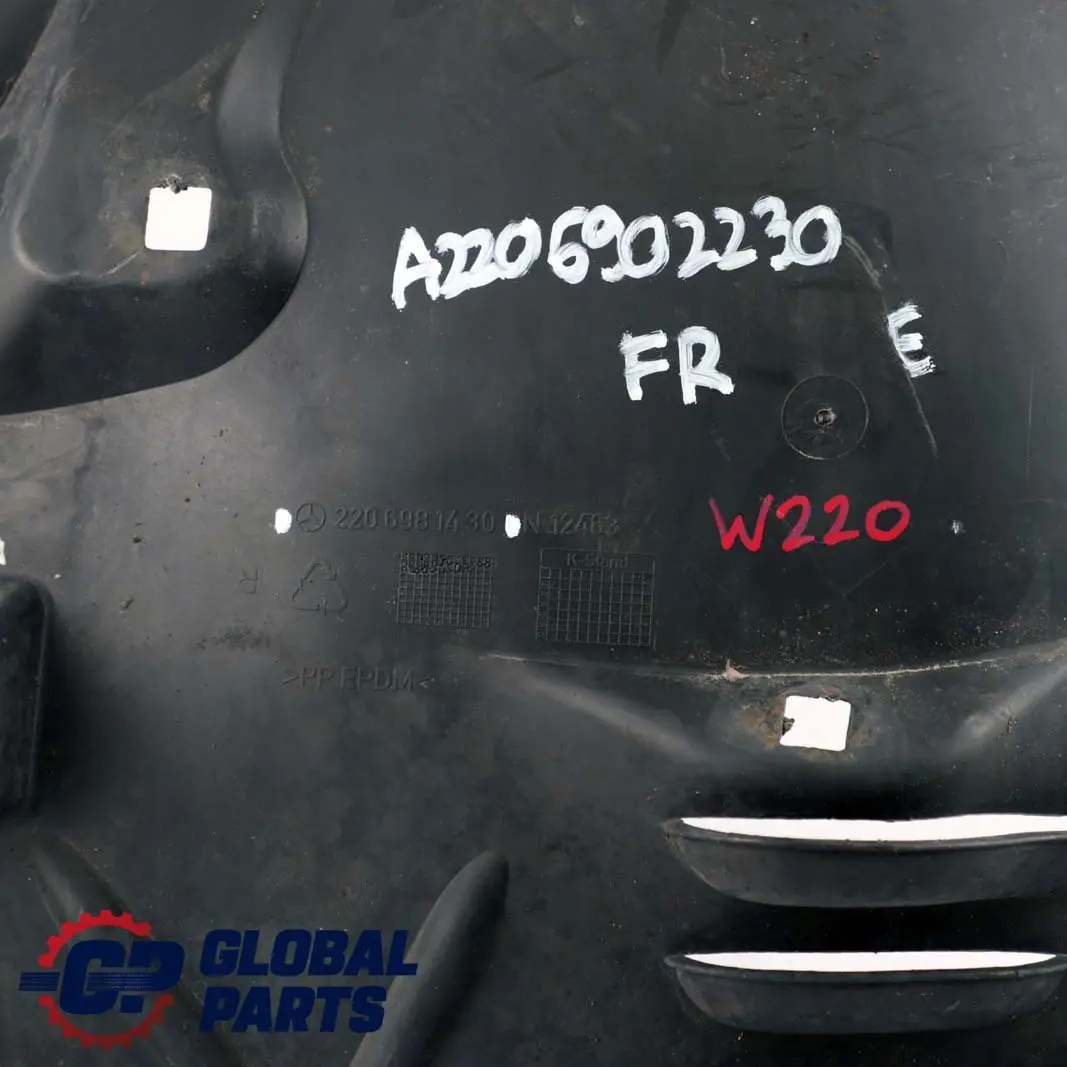 Mercedes-Benz S-Class W220 Front Right O/S Front Section Wheel Arch Trim Cover to with Part number A2206902230 Mercedes-Benz S-Class W220 Front Right O/S Front Section Wheel Arch Trim Cover - SKU A2206902230 - Part number A2206902230