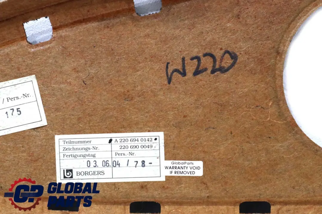 Benz S Class W220 Parcel Shelf Loudspeaker Cover Panel Trim Anthracite to Mercedes with Part number A2206904049 Mercedes Benz S Class W220 Parcel Shelf Loudspeaker Cover Panel Trim Anthracite - SKU A2206904049 - Part number A2206904049