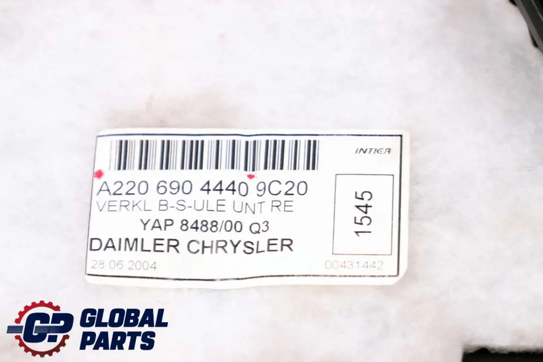 Mercedes-Benz S-Class W220 Column B-Pillar Trim Panel Right Black to with Part number A2206904440 Mercedes-Benz S-Class W220 Column B-Pillar Trim Panel Right Black - SKU A2206904440 - Part number A2206904440