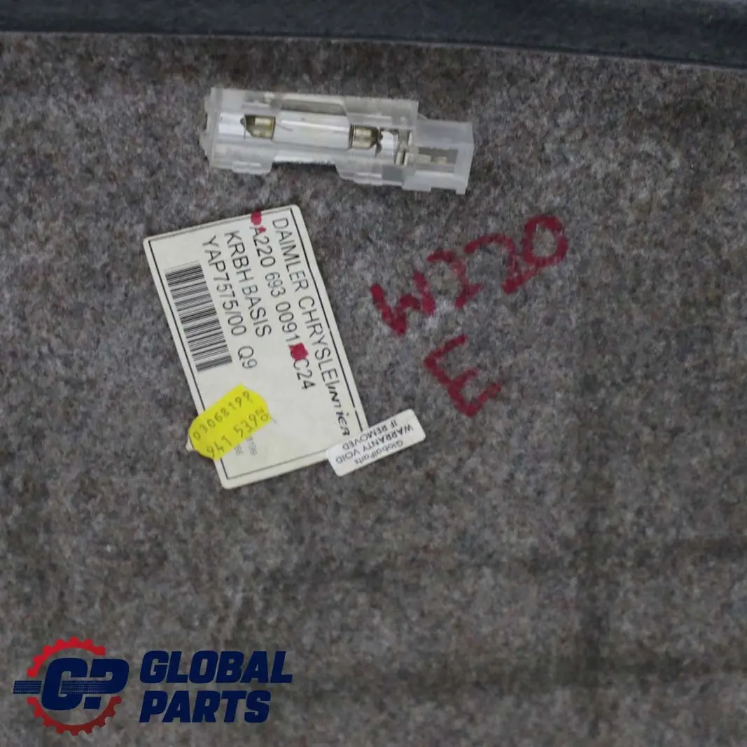 Mercedes-Benz S-Klasse W220 Boot Trunk Cover Liner Fairing Panel to with Part number A2206930091 Mercedes-Benz S-Klasse W220 Boot Trunk Cover Liner Fairing Panel - SKU A2206930091 - Part number A2206930091