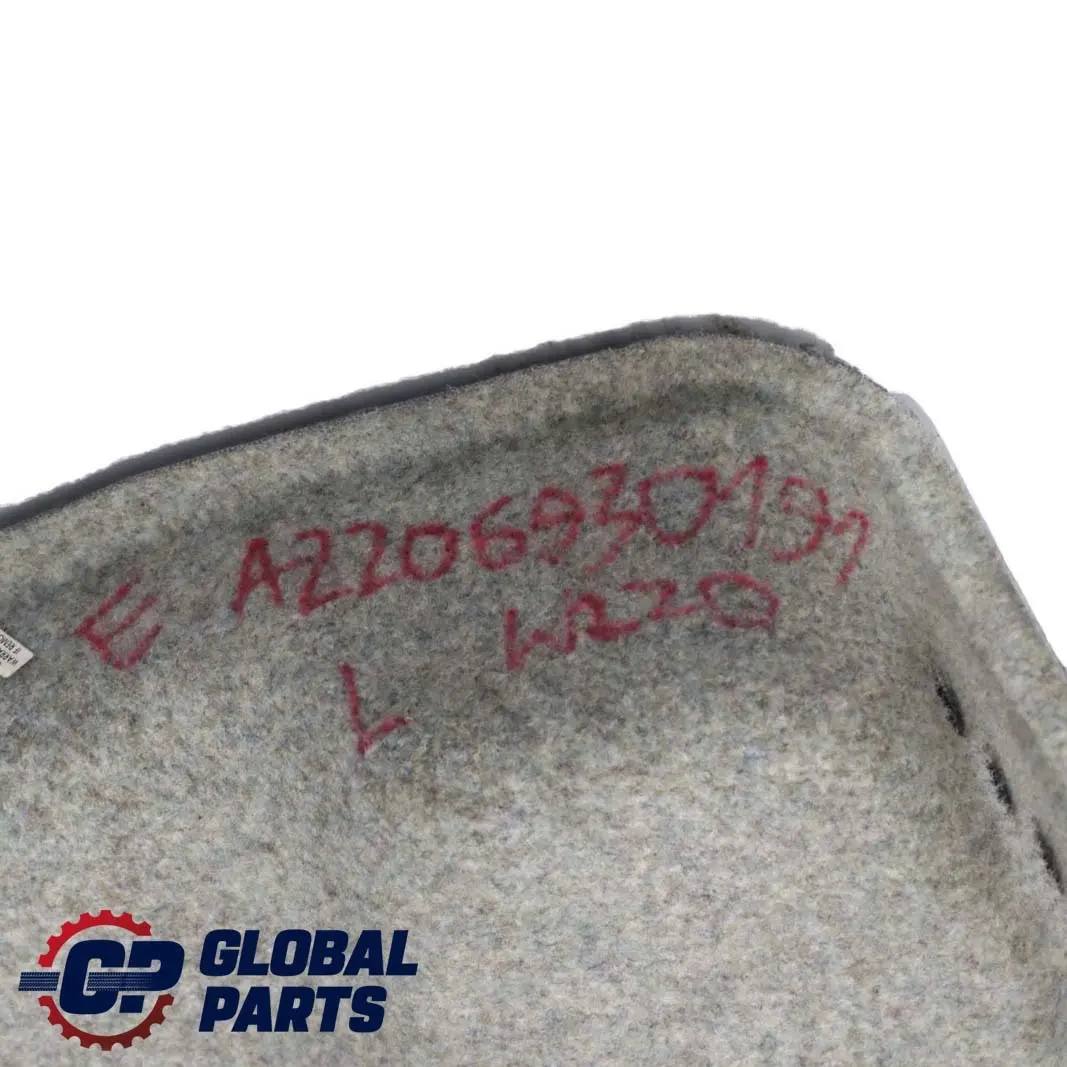 Mercedes-Benz S-Class W220 Rear Trunk Cover Trim Panel Left N/S to with Part number A2206930191 Mercedes-Benz S-Class W220 Rear Trunk Cover Trim Panel Left N/S - SKU A2206930191 - Part number A2206930191