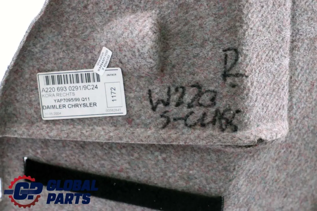 Mercedes-Benz S-Klasse W220 Hinten Kofferraum Blende Schwarz für mit Teilenummer A2206930291 Mercedes-Benz S-Klasse W220 Hinten Kofferraum Blende Schwarz - SKU A2206930291 - Teilenummer A2206930291