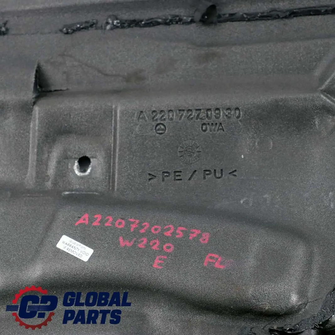 Mercedes W220 Sellado Panel Puerta Aislamiento Delantero Izquierdo - SKU A2207202578 - Número de pieza A2207270930