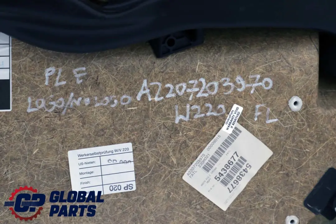  Mercedes-Benz S-Klasse W220 Türverkleidung Vorne Links Leder Anthrazit - SKU A2207203970 - Teilenummer A2207203970