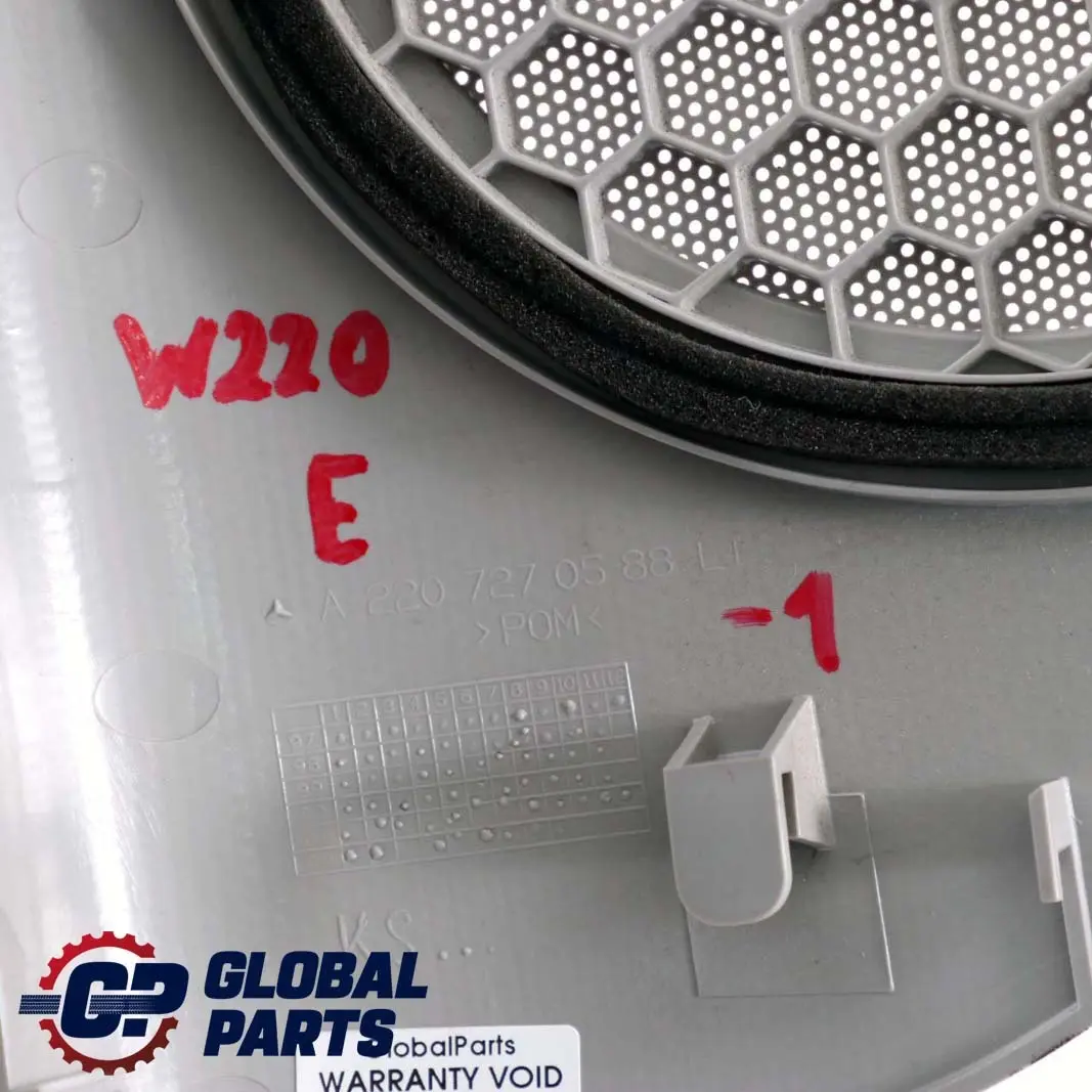 Mercedes-Benz S W220 1 Puerta Tapa Altavoz Delantero Izquierdo Gris para con número de pieza A2207270588 Mercedes-Benz S W220 1 Puerta Tapa Altavoz Delantero Izquierdo Gris - SKU A2207270588-1 - Número de pieza A2207270588