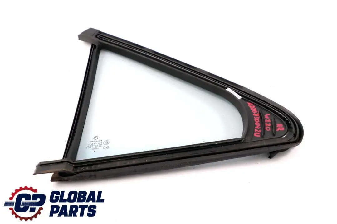 Right O/S Side Window Green Glass AS2 to Mercedes S-Class W220 Rear with Part number A2207300420 Mercedes S-Class W220 Rear Right O/S Side Window Green Glass AS2 - SKU A2207300420 - Part number A2207300420