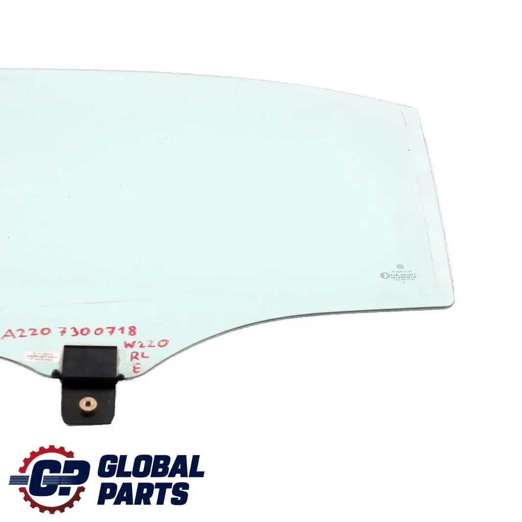 Mercedes W220 Rear Left N/S Window Glass Green AS2 - SKU A2207300718 - Part number A2207300718