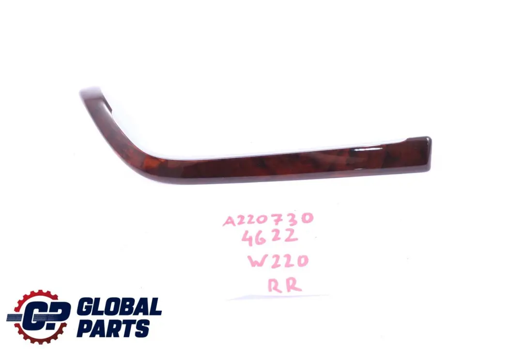 Wood Strip Cover Trim Door Rear Right O/S to Mercedes S-Class W220 with Part number A2207304622 Mercedes S-Class W220 Wood Strip Cover Trim Door Rear Right O/S - SKU A2207304622 - Part number A2207304622