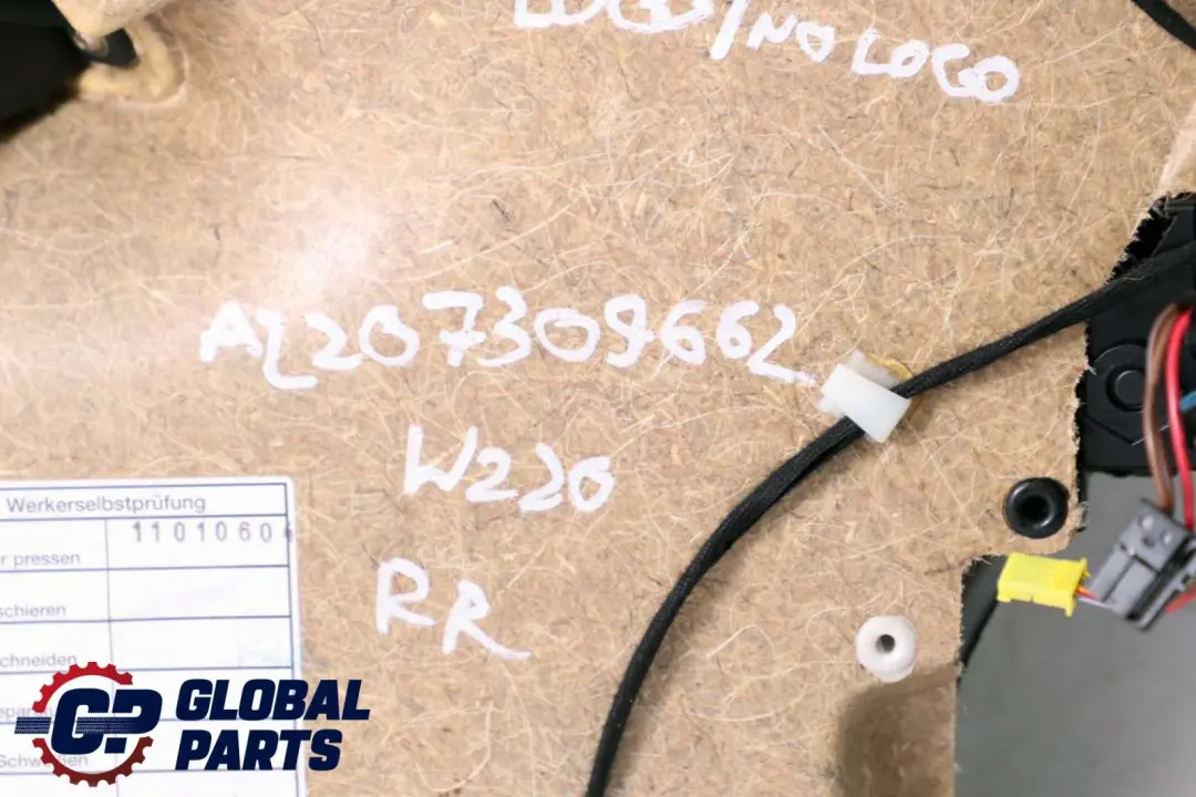 Mercedes Benz S W220 Rear Right O/S Door Card Trim Panel Leather Anthracite - SKU A2207309662 - Part number A2207309662