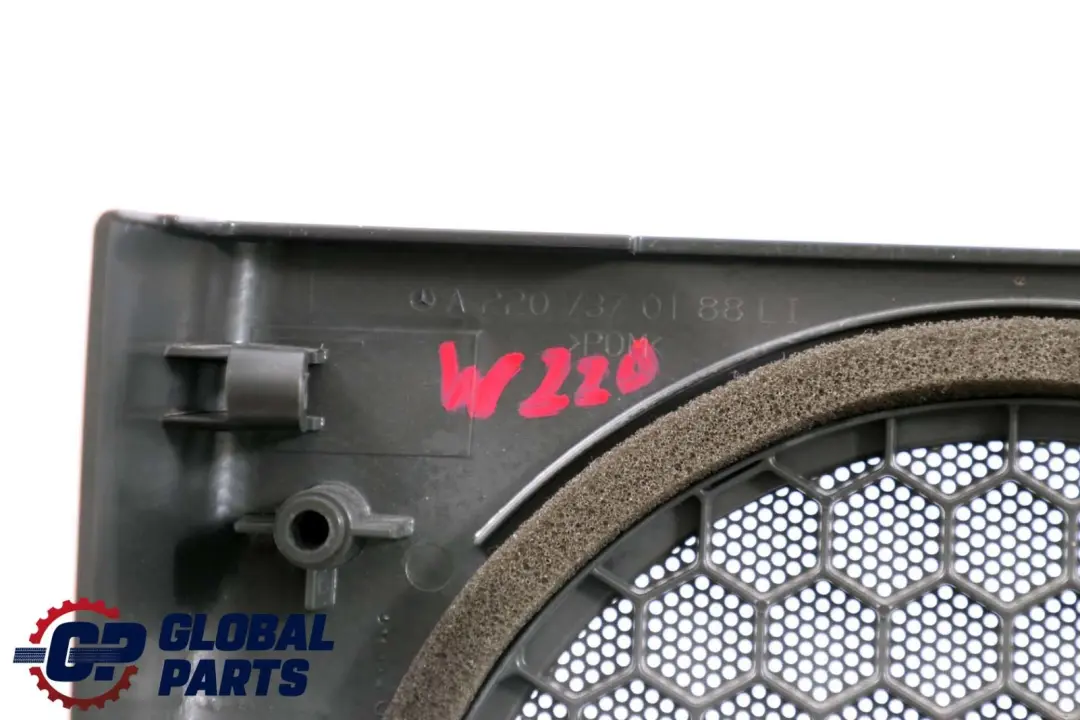Door Speaker Cover Trim Rear Left N/S Black to Mercedes S-Class W220 with Part number A2207370188 Mercedes S-Class W220 Door Speaker Cover Trim Rear Left N/S Black - SKU A2207370188 - Part number A2207370188