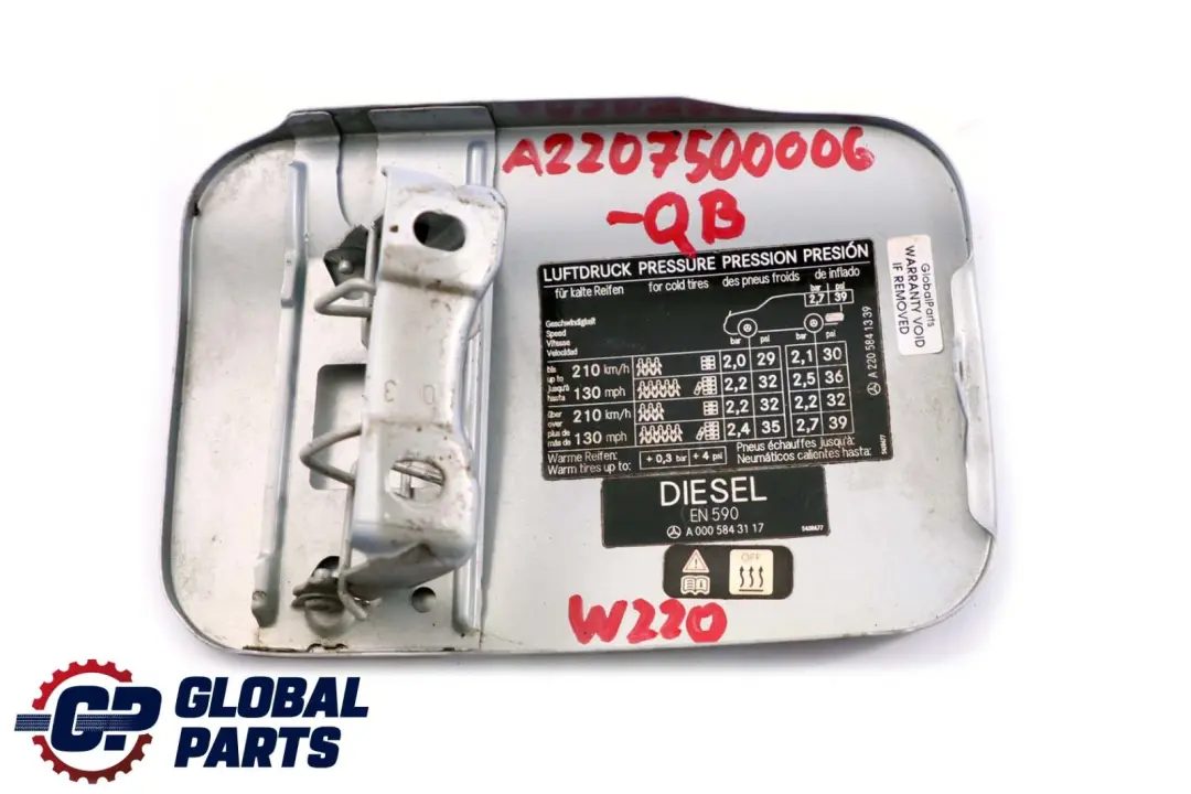 Mercedes-Benz S-Class W220 Fuel Flap Tank Cap Cover Chalcedonblau 347 Blue - SKU A2207500006-QB - Part number A2207500006