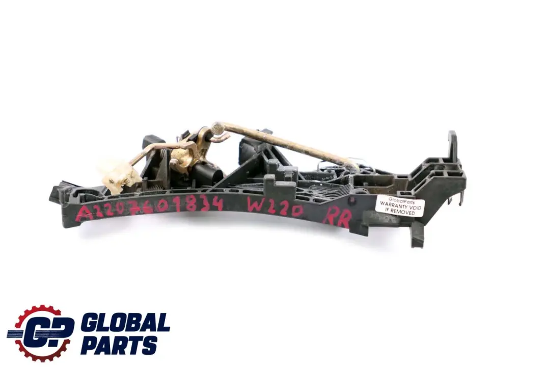 Door Handle Bracket Bearing Clamp Right O/S to Mercedes W220 Rear with Part number A2207601834 Mercedes W220 Rear Door Handle Bracket Bearing Clamp Right O/S - SKU A2207601834 - Part number A2207601834