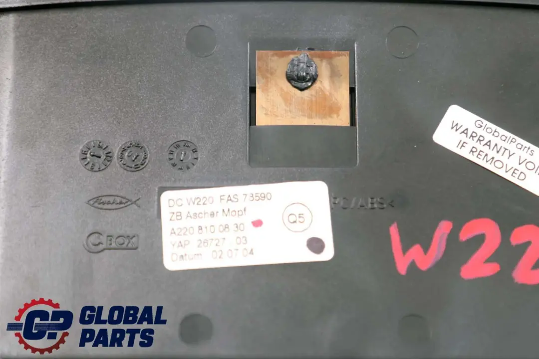 Mercedes-Benz S-Class W220 Centre Console Front Ashtray Tray Wood to with Part number A2208100830 Mercedes-Benz S-Class W220 Centre Console Front Ashtray Tray Wood - SKU A2208100830 - Part number A2208100830