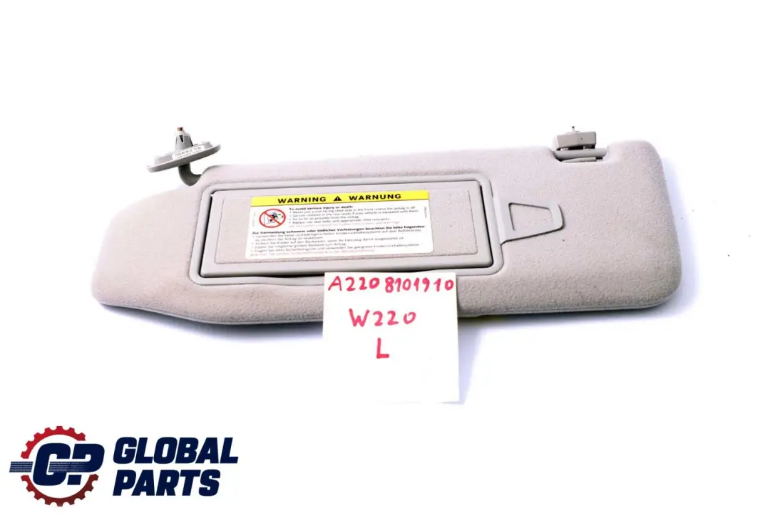 Mercedes-Benz S-Klasse W220 Blende Sonnenblende Links für mit Teilenummer A2208101910 Mercedes-Benz S-Klasse W220 Blende Sonnenblende Links - SKU A2208101910 - Teilenummer A2208101910