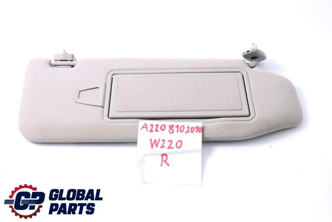 Pare-soleil droit Gris pour Mercedes W220 à propos du numéro de pièce A2208102010 Mercedes W220 Pare-soleil droit Gris - SKU A2208102010 - Numéro de pièce A2208102010