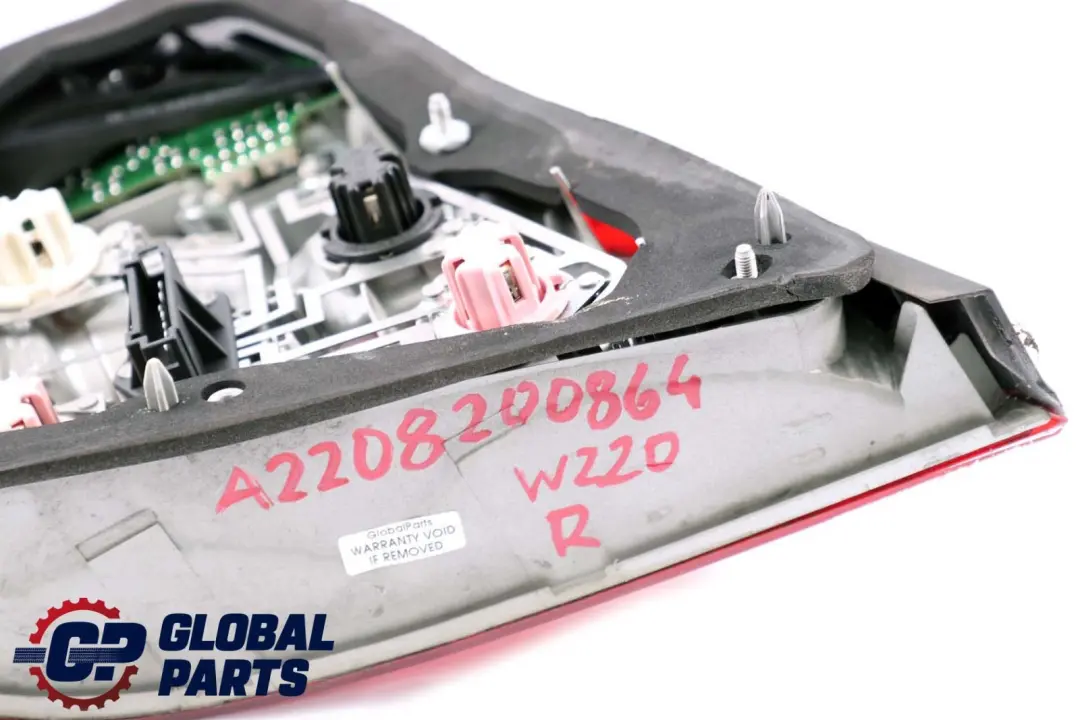 Right O/S Tail Light Lamp Side Panel to Mercedes S-Class W220 Rear with Part number A2208200864 Mercedes S-Class W220 Rear Right O/S Tail Light Lamp Side Panel - SKU A2208200864 - Part number A2208200864