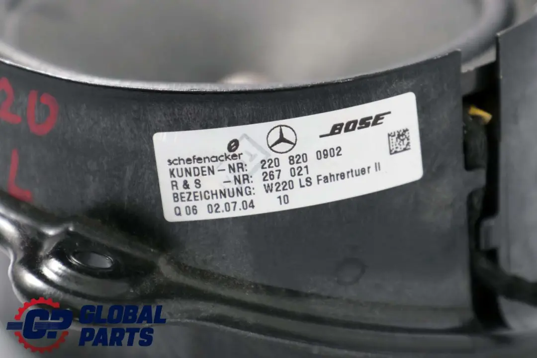 Mercedes-Benz S-Class W220 Front Left N/S Door Loudspeaker Speaker to with Part number A2208200902 Mercedes-Benz S-Class W220 Front Left N/S Door Loudspeaker Speaker - SKU A2208200902 - Part number A2208200902